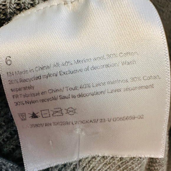 Lululemon Merino Wool-Blend Ribbed Crewneck Sweater Heathered Nomad Green Size 6 - Picture 6 of 12